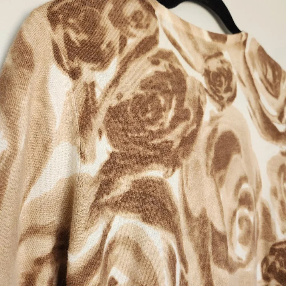 Chaus 'Rose' Silk Angora Acrylic Button Front Cardigan Size M - Picture 8 of 8